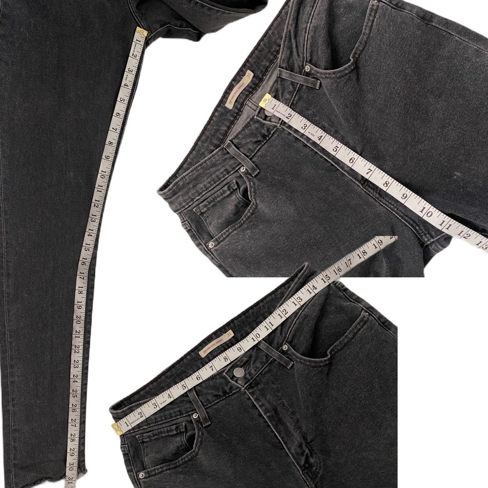 Levi’s 721 High Rise Waisted Skinny Raw Hem Black Classic Cowboy western Size 31 - Picture 10 of 10